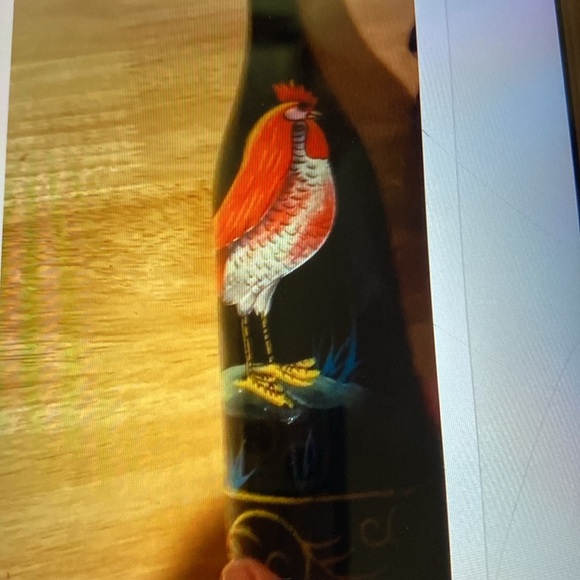 Handpainted Bottle Rooster - Picture 4 of 6